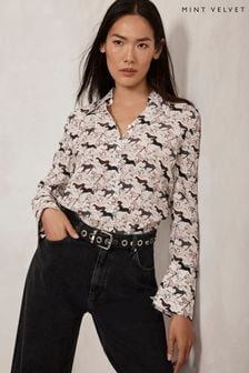 Mint Velvet Pink Horse Print Shirt (AC1049) | kr1 660