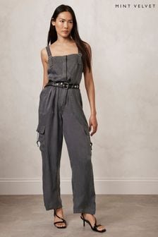 Mint Velvet Grey Utility Pocket Detail Jumpsuit (AC1051) | €213