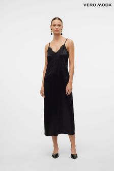 VERO MODA Black Singlet Lace Detail Dress (AC2081) | $64