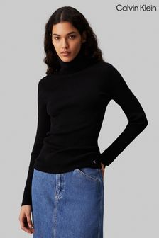 Women s Jumpers Calvin Klein Black Plain Knitwear Next Romania