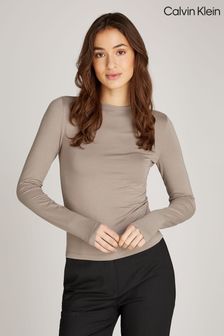 Women s T Shirts Calvin Klein Long Sleeve Round Neck Luxurybrands Next Lithuania