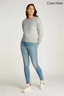 Women s Calvin Klein Grey Long Sleeve Cashmere Knitwear Next Lithuania