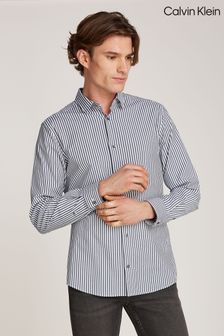 Calvin Klein Blue Poplin Stretch Stripe Shirt (AC2442) | MYR 450