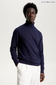 Tommy Hilfiger Blue Organic Pima Cotton Cashmere Roll Neck Sweater (AC2491) | KRW256,200