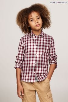 Tommy Hilfiger Red Regular Fit Small Check Long Sleeved Shirt (AC2553) | R990