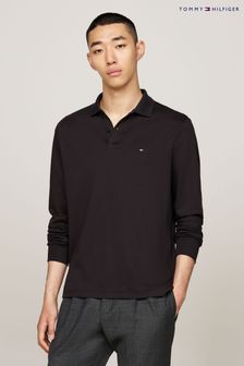 Tommy Hilfiger Black Regular Fit Long-Sleeved Liquid Cotton Polo Shirt (AC2607) | €119