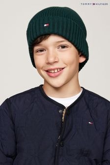 Tommy Hilfiger Green Small Flag Beanie (AC2905) | $43