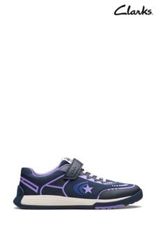 Clarks Purple Wide Fit Cica Star Flex Youth Trainers (AC3563) | €67 - €71