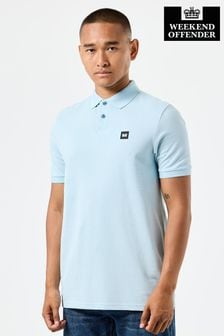 أزرق - Weekend Offender Mens Classic Caneiros Badge Polo Shirt (AC3696) | ‏255 ر.س‏