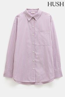 Hush Pink Oversized Coleena 100% Cotton Shirt (AC3766) | $137