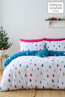 Catherine Lansfield Multicolour Christmas Tree Brights Reversible Duvet Cover Set (AC4033) | 100 zł - 160 zł