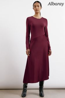 Albaray Red Satin Red Jersey Asymmetric Dress (AC4157) | € 116