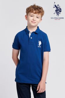 Dark Blue Marl - U.s. Polo Assn. Boys Player 3 Pique 100% Cotton Polo Shirt (AC4918) | 250 zł - 305 zł