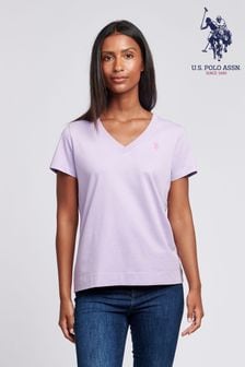 U.S. Polo Assn. Regular Fit Womens V-Neck 100% Cotton T-Shirt (AC4930) | €32