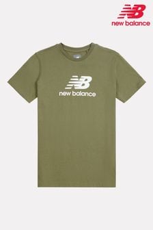 New Balance Green Boys 100% Cotton Stacked Logo T-Shirt (AC5262) | $31