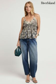 River Island Green Embellished Floral Cami (AC5994) | kr840