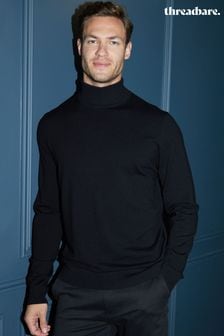 Threadbare Black Knitted Roll Neck Jumper (AC6597) | $34