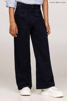 Tommy Hilfiger Blue Fine Corduroy Wide Leg Trousers (AC6959) | ￥9,860