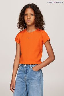 Orange - Tommy Hilfiger Blue Essential Rib Short Sleeved Top (AC7086) | 31 €