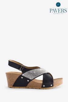 Pavers Black Ladies Smart Sandals (AC7204) | €54