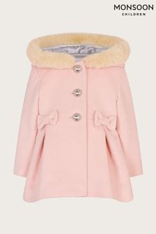 Monsoon pink coat clearance