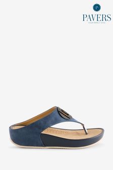 Ladies blue flip flops sales
