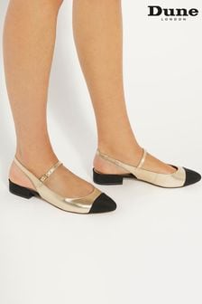 Dune gold flat shoes sale