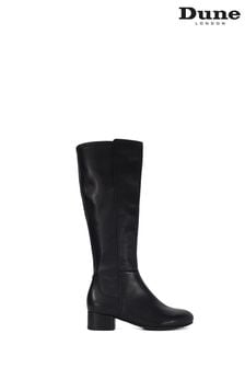 Dune London Black Patent Regular Fit Tayla Smart Stretch High Leg Boots (AC7418) | €230