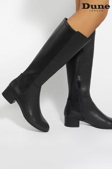 Dune London Black Standard Fit Tayla Smart Stretch High Leg Boots (AC7418) | $274