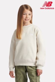 New Balance White Small Girls Logo Sweatshirt (AC7691) | €69 - €83