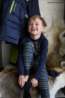 Polarn O Pyret Blue Merino Wool Nordic Thermal Long Johns (AC7733) | €46