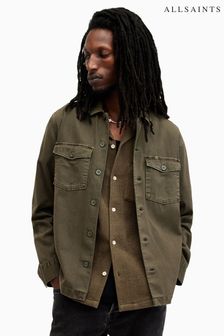 Men s Green Shacket Organic Cotton Coatsandjackets Next Luxembourg