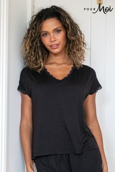 Pour Moi Black Sofa Loves Lace Hidden Support T-Shirt (AC8383) | €37