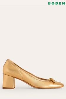 Boden Gold Block Heel Pumps (AC8422) | ￥23,670