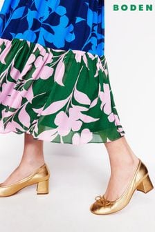 Boden Gold Block Heel Pumps (AC8422) | $206