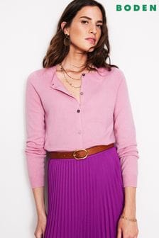 Boden Pink Eva Cashmere Crew Cardigan (AC8571) | OMR72