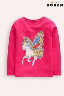 Boden Pink Appliqué Long Sleeve Top (AC8716) | $33 - $36