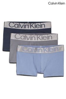 Calvin Klein Blue Large Logo Band Trunk 3-Pack Boxers (AC9085) | $79