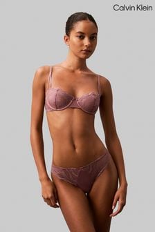 Różowy - Calvin Klein Lightly Lined Balconette Bra With Instinct (AC9187) | 345 zł