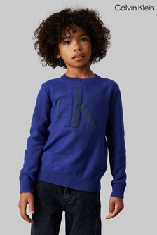 Calvin Klein Blue Regular Fit Monogram Jumper (AC9490) | €115