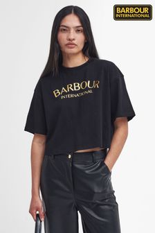 שחור - Barbour® International Milla Black T-shirt (AD0776) | ‏166 ‏₪