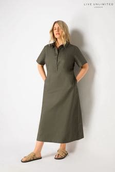 Live Unlimited Green Cotton Utility Dress (AD2457) | €118