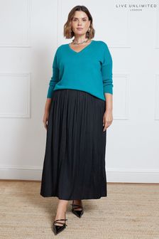 Live Unlimited Black Pleated Midi Skirt (AD2496) | €144