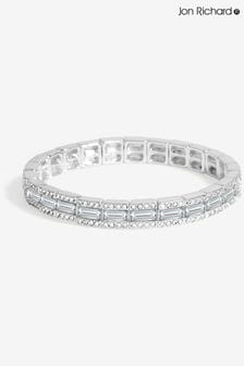 Jon Richard Silver Tone Crystal Baguette Stretch Bracelet (AD2904) | kr420