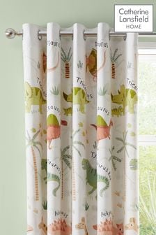 Catherine Lansfield Sleepy Dinosaur Reversible Eyelet Curtains (AD3401) | 269 LEI