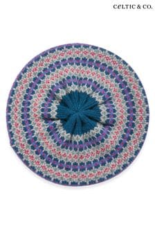 Celtic & Co. Blue Lambswool Fair Isle Beret (AD4554) | 60 €