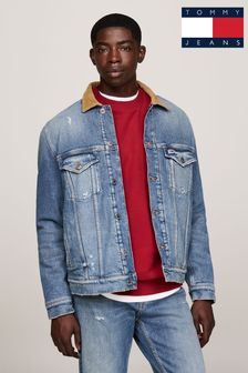 Tommy Jeans Regular Fit Blue Ryan Teddy Trucker Jacket (AD4701) | ر.ق693