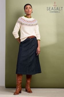 Seasalt Cornwall Natural Stitch Work Jumper (AD4856) | ￥14,990