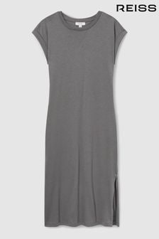 Reiss Grey Cleo 13-14 yrs Cotton-Jersey Cap-Sleeve Dress (AD5002) | $85