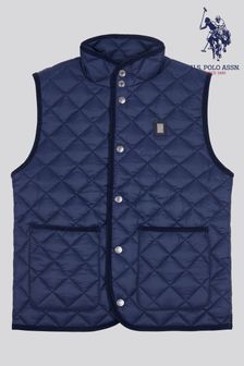 U.S. Polo Assn. Mens Blue Diamond Quilt Hacking Gilet (AD5168) | 630 zł